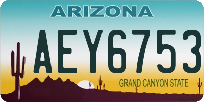 AZ license plate AEY6753