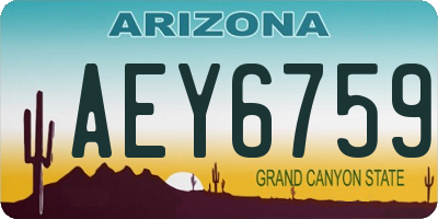 AZ license plate AEY6759