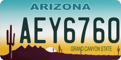 AZ license plate AEY6760