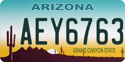 AZ license plate AEY6763