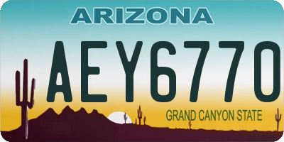 AZ license plate AEY6770