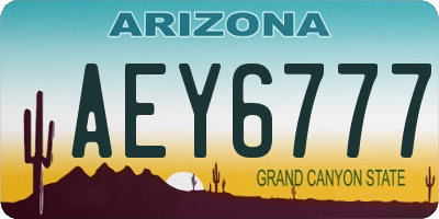 AZ license plate AEY6777
