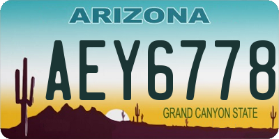 AZ license plate AEY6778