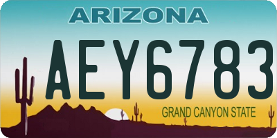 AZ license plate AEY6783