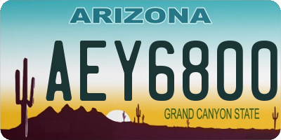 AZ license plate AEY6800