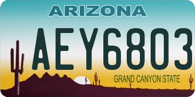 AZ license plate AEY6803
