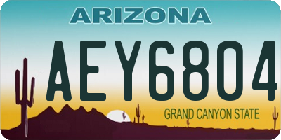 AZ license plate AEY6804