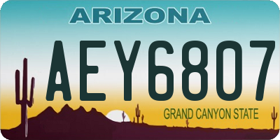 AZ license plate AEY6807