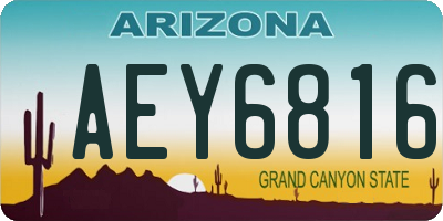 AZ license plate AEY6816