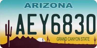 AZ license plate AEY6830