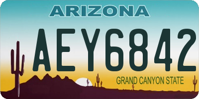 AZ license plate AEY6842