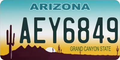 AZ license plate AEY6849