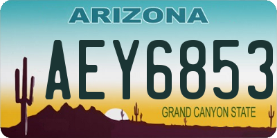 AZ license plate AEY6853