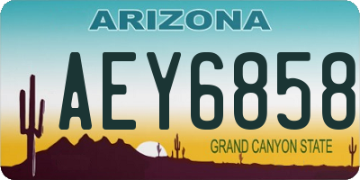 AZ license plate AEY6858