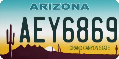 AZ license plate AEY6869