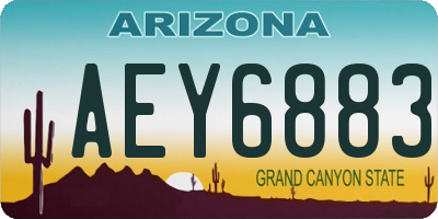 AZ license plate AEY6883
