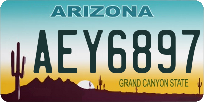 AZ license plate AEY6897
