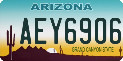 AZ license plate AEY6906