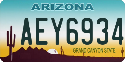 AZ license plate AEY6934