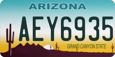 AZ license plate AEY6935