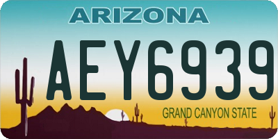 AZ license plate AEY6939