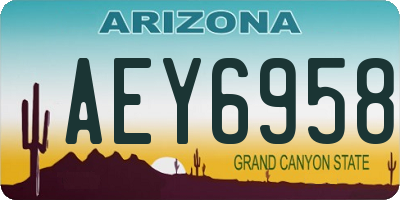 AZ license plate AEY6958