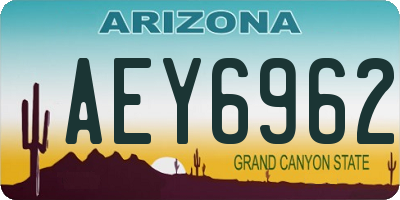 AZ license plate AEY6962