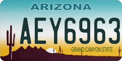 AZ license plate AEY6963
