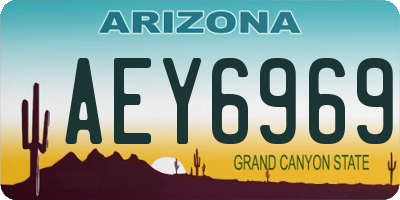 AZ license plate AEY6969