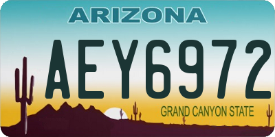 AZ license plate AEY6972