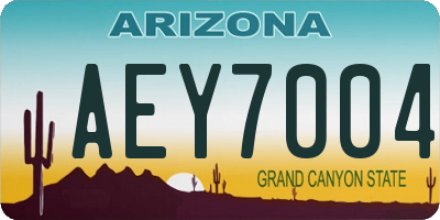 AZ license plate AEY7004