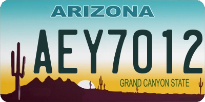 AZ license plate AEY7012