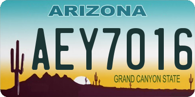 AZ license plate AEY7016