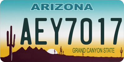 AZ license plate AEY7017