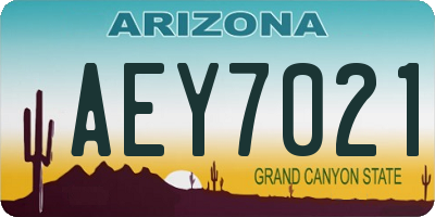 AZ license plate AEY7021