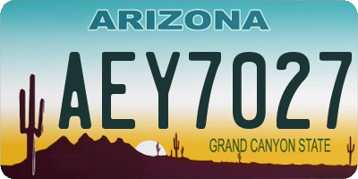 AZ license plate AEY7027