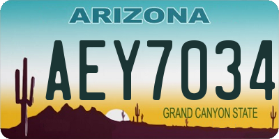 AZ license plate AEY7034