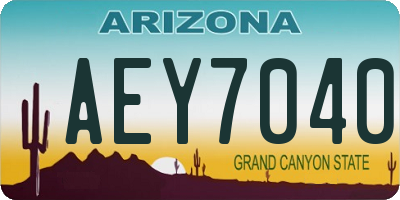AZ license plate AEY7040