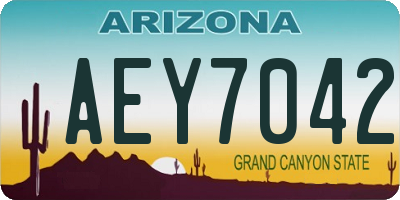 AZ license plate AEY7042