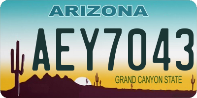 AZ license plate AEY7043