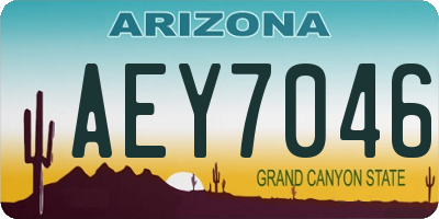 AZ license plate AEY7046