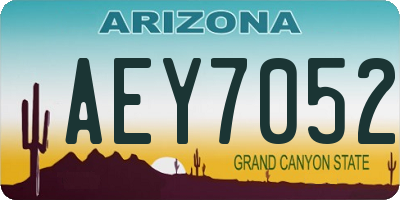 AZ license plate AEY7052