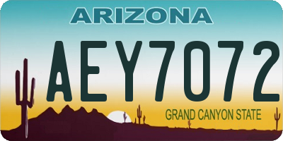 AZ license plate AEY7072