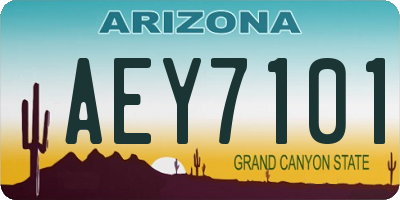 AZ license plate AEY7101