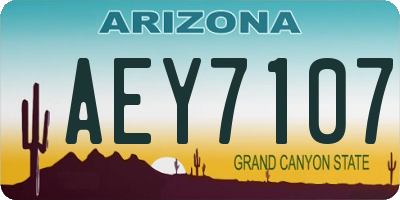 AZ license plate AEY7107