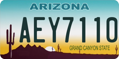 AZ license plate AEY7110