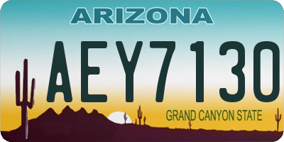 AZ license plate AEY7130