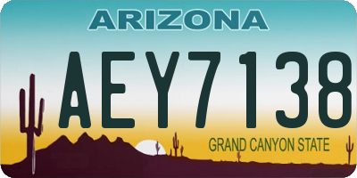 AZ license plate AEY7138