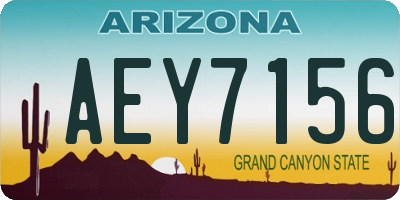 AZ license plate AEY7156