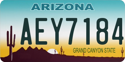 AZ license plate AEY7184